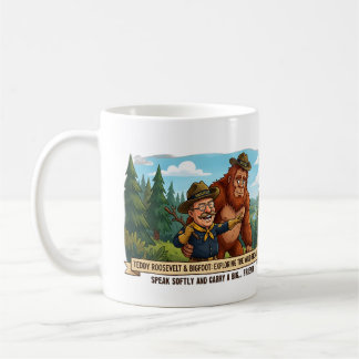 Mug Teddy Roosevelt et Bigfoot drôle caricature - Nat