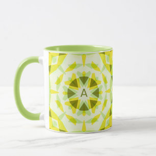 Mug Tee d'étoile verte jaune personnalisé