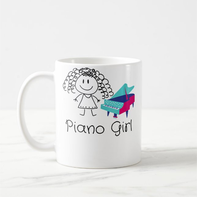 Mug Tee drôle pour femmes et filles joueuses de piano  (Gauche)