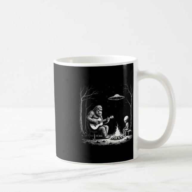 Mug Tee Guitare Bigfoot Feu de Camp Alien Ufo Camping  (Droite)
