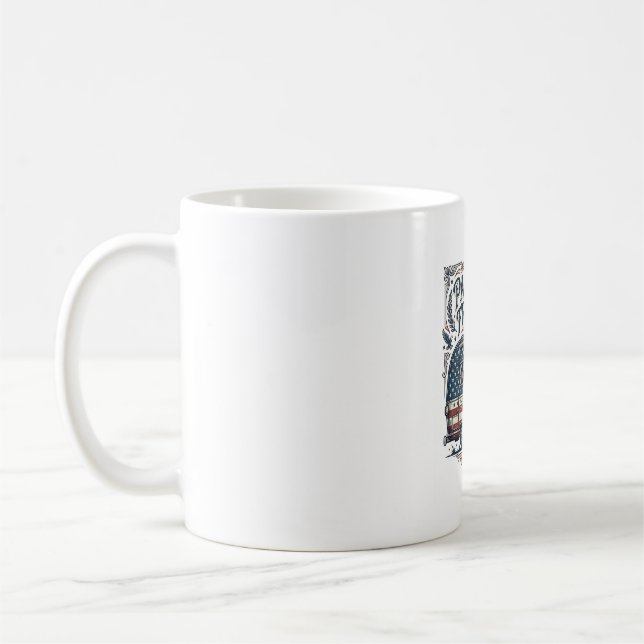 Mug Tee shirt graphique vectoriel de camping-car patri (Gauche)
