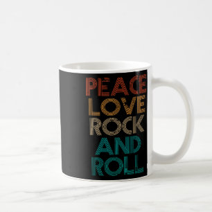 Mug Tee-shirt Peace Love Rock N Roll Vintage Rock Band