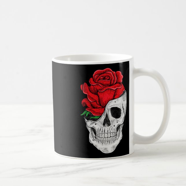 Mug Tee - shirts graphiques du crâne floral - Hallowee (Droite)