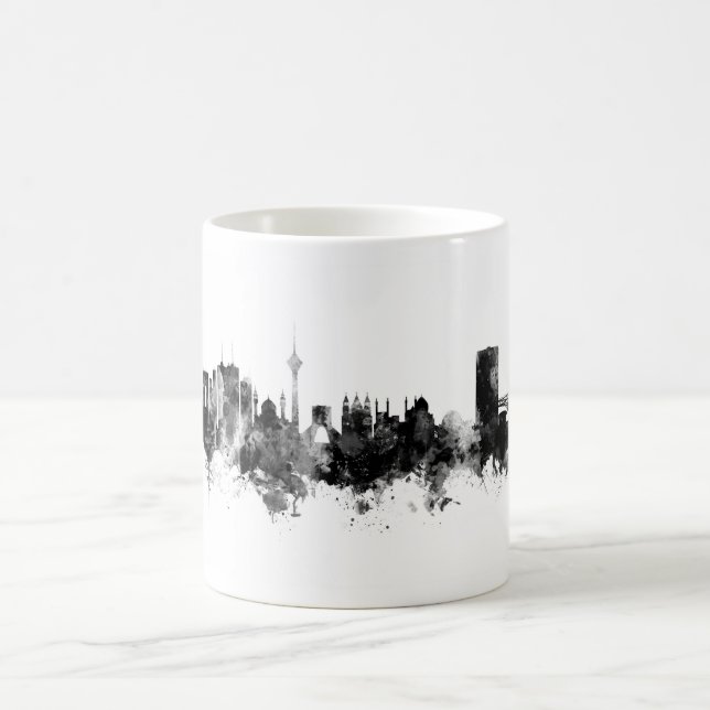 Mug Téhéran Iran Skyline noir blanc (Centre)