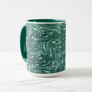 Mug Teintes de jade texturées et cyan verdâtre