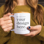 Mug Télécharger votre conception<br><div class="desc">Un modèle personnalisé facile à utiliser qui vous permet de télécharger votre propre oeuvre depuis votre appareil! Customisez plus loin à Zazzle avec des images et du texte ou téléchargez n'importe quel fichier artwork (comme votre propre création de Photoshop ou Canva)! Les possibilités sont infinies pour n'importe quel but ou...</div>