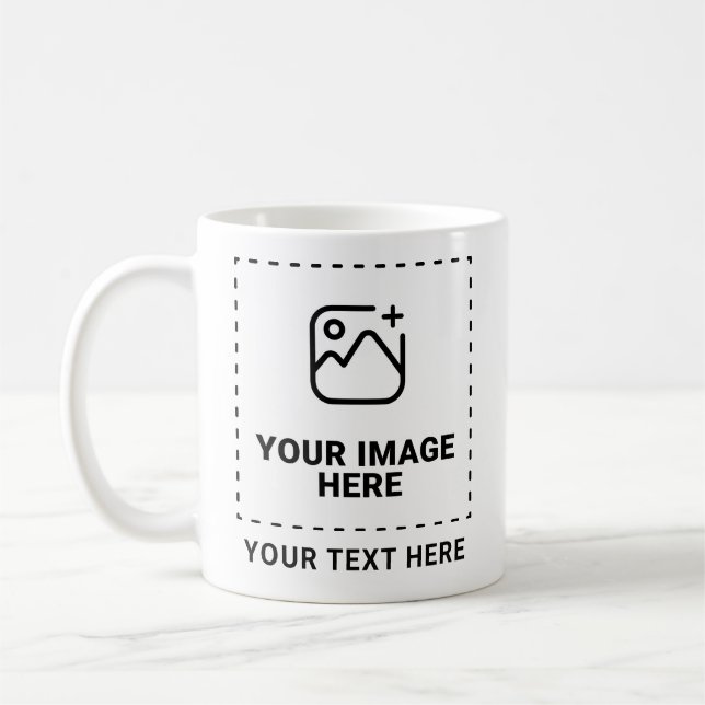 Mug Téléchargez votre image et votre texte (Gauche)