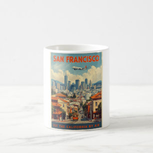 Mug Téléphérique de San Francisco vintage et Skyline