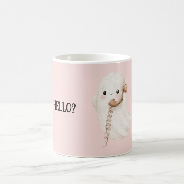 Mug Téléphone Bonjour Fantôme Rose (Centre)