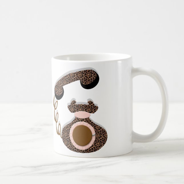 Mug Téléphone de léopard avec l'arc (Droite)