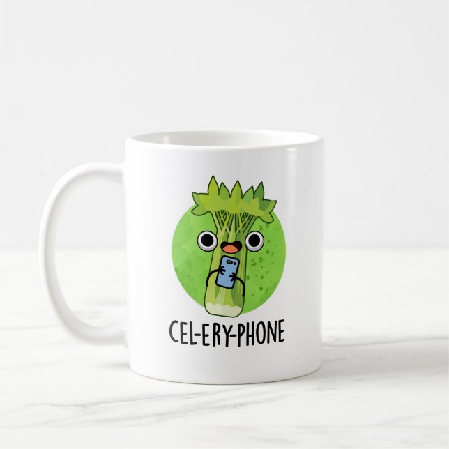 Mug Téléphone Funny Celery Veggie Pun (Gauche)