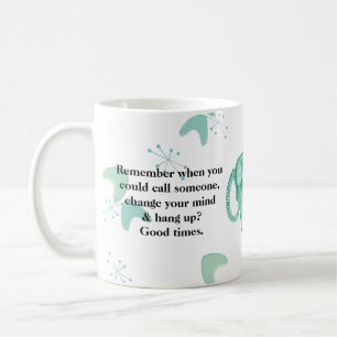 Mug Téléphone Rétro Motif Atomique des Années 50 Vert 