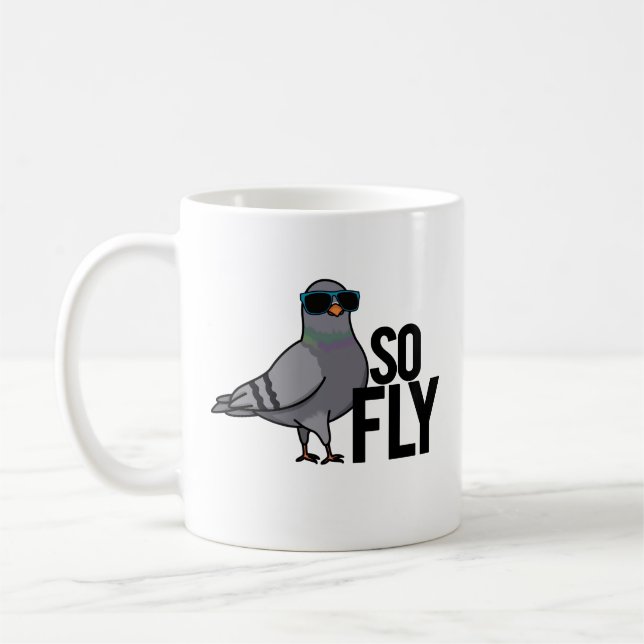 Mug Tellement Fly Drôle Cool Pigeon Pun (Gauche)