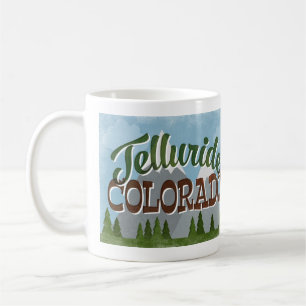 Mug Telluride Colorado Fun Retro Snowy Mounts