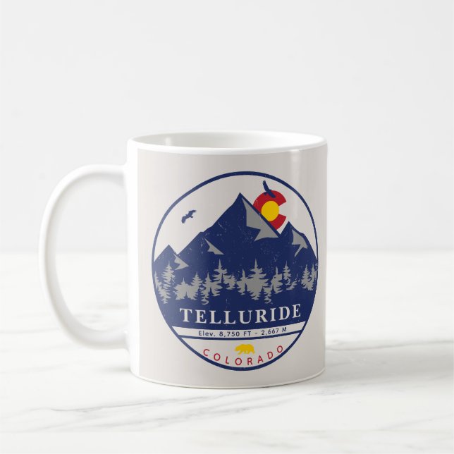 Mug Telluride Colorado Retro Sunset Ski Souvenirs (Gauche)