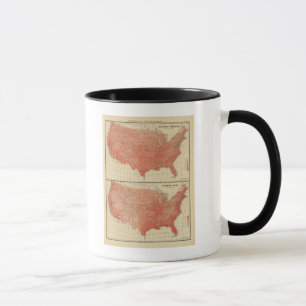 Mug Température moyenne annuelle, croquis hypsométri