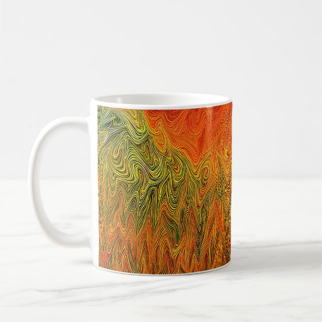 Mug "Tempête neurale" Orange jaune Abstrait (Gauche)
