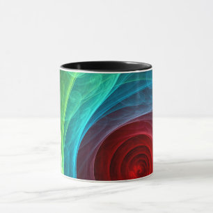 Mug Tempête rouge Floral Art moderne Abstrait Motif co