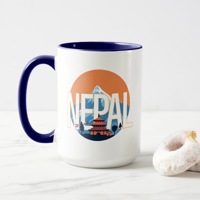 Mug Temple du Népal Mont Everest (Avec donut)