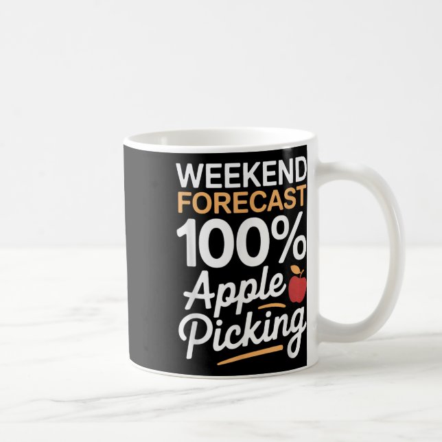 Mug Temps de ramassage de pommes de weekend drôle à 10 (Droite)