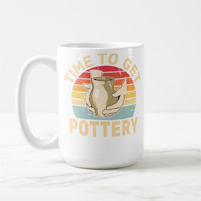 Mug Temps de sculpter la poterie en argile rétro en cé (Gauche)