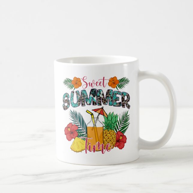 Mug Temps d'été doux | Fruits tropicaux et fleurs (Droite)