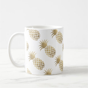 Mug Temps élégant chic de café d'ananas d'or de fau