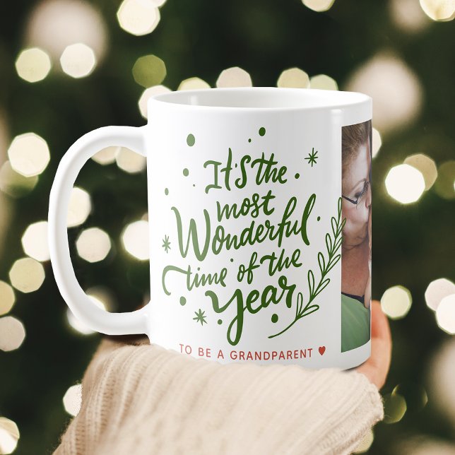 Mug Temps le plus merveilleux Festif de Noël Photo (Most Wonderful Time Festive Christmas Photo Coffee Mug)
