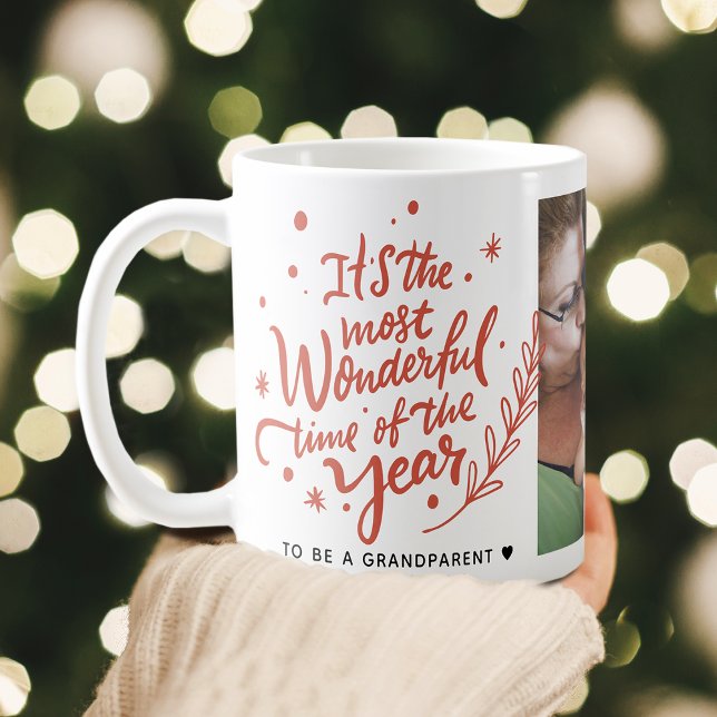 Mug Temps le plus merveilleux Festif de Noël Photo (Most Wonderful Time Festive Christmas Photo Coffee Mug)