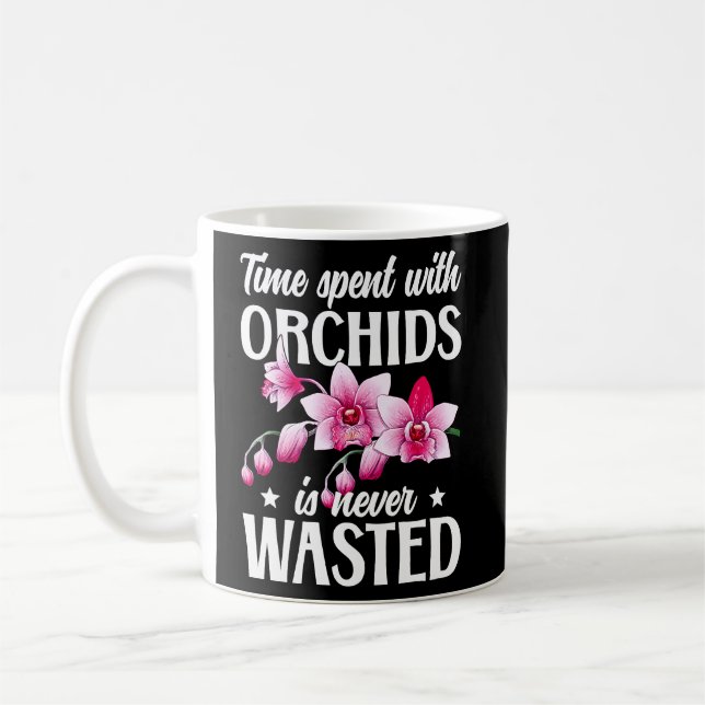Mug Temps Passé Avec Orchidées Orchidées Orchidées Fle (Gauche)