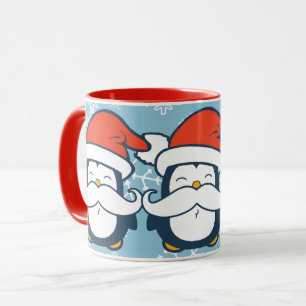 Mug Tendance de moustache de pingouin de Noël
