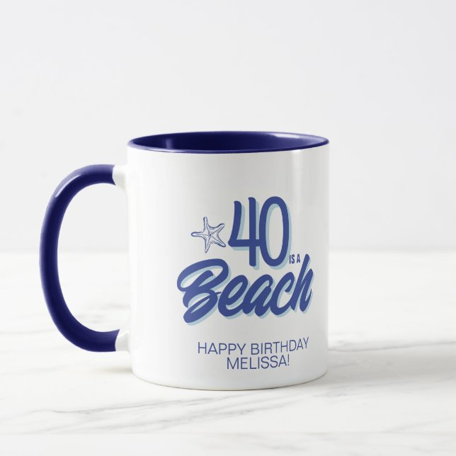 Mug Tendance Dessin À La Main Doodle 40 Est Une Plage  (Gauche)
