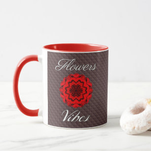 Mug Tendance floral "flowers vibes" avec fleur rouge