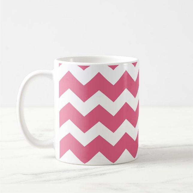 Mug Tendance moderne motif chevron rose (Gauche)