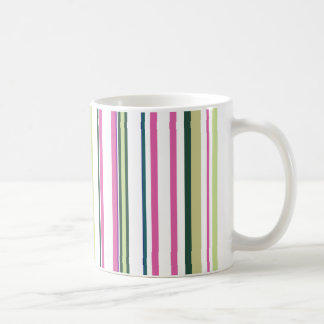 Mug Tendance moderne rose vert blanc rayures