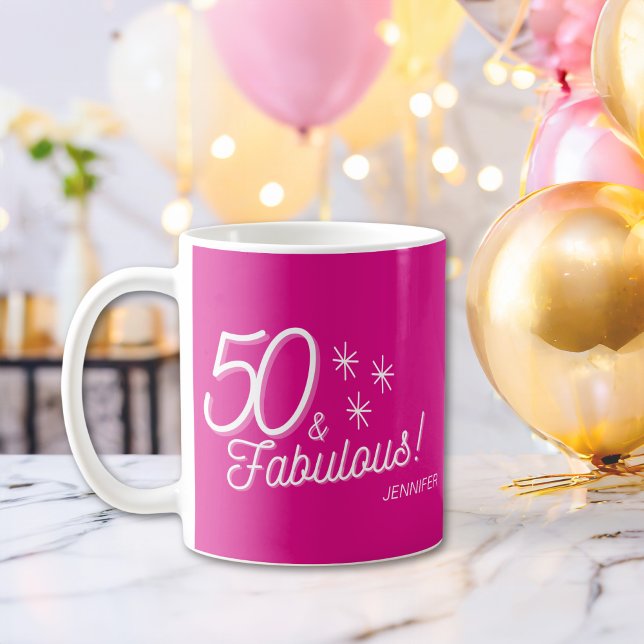 Mug Tendance rose 50 Et Fabuleux Anniversaire (Créateur téléchargé)