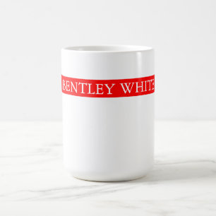 Mug Tendance Rouge Blanc Style Simple Simple Plaque Vo