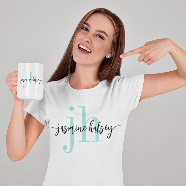 Mug Tendances simples Nom et initiales (Créateur téléchargé)