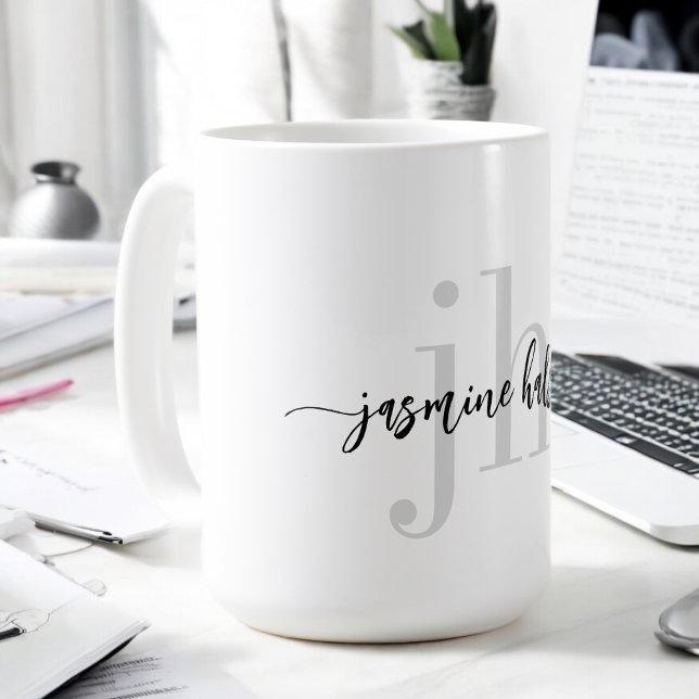 Mug Tendances simples Nom et initiales (Créateur téléchargé)