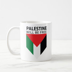 Mug Tenez-vous avec la Palestine, le drapeau et l'oliv