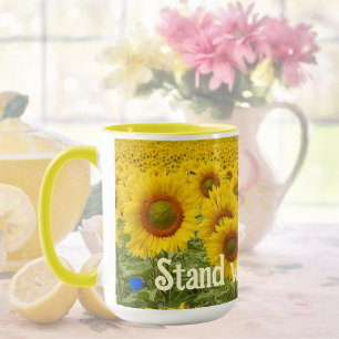 Mug Tenez-vous avec l'Ukraine Jaune Tournesol