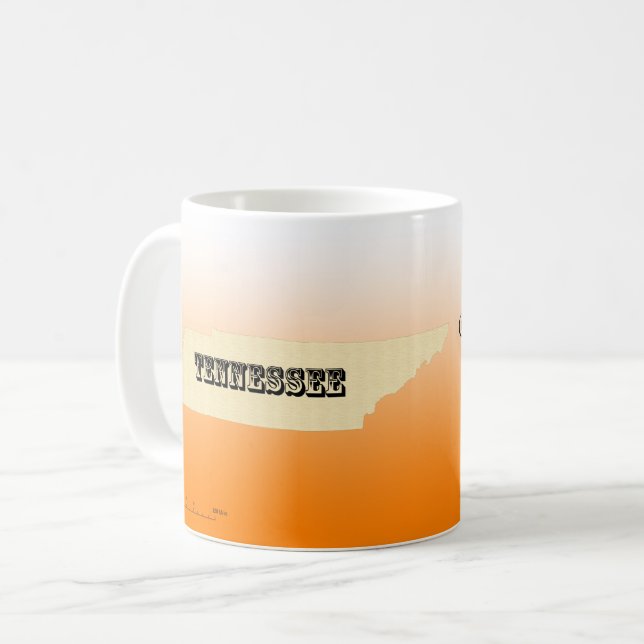Mug - Tennessee State Map avec la ville (Devant gauche)