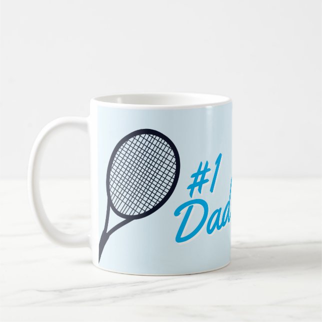Mug Tennis #1 Papa Fête des pères cadeau bleu (Gauche)