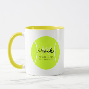 Mug Tennis ball nom personnalisé & texte