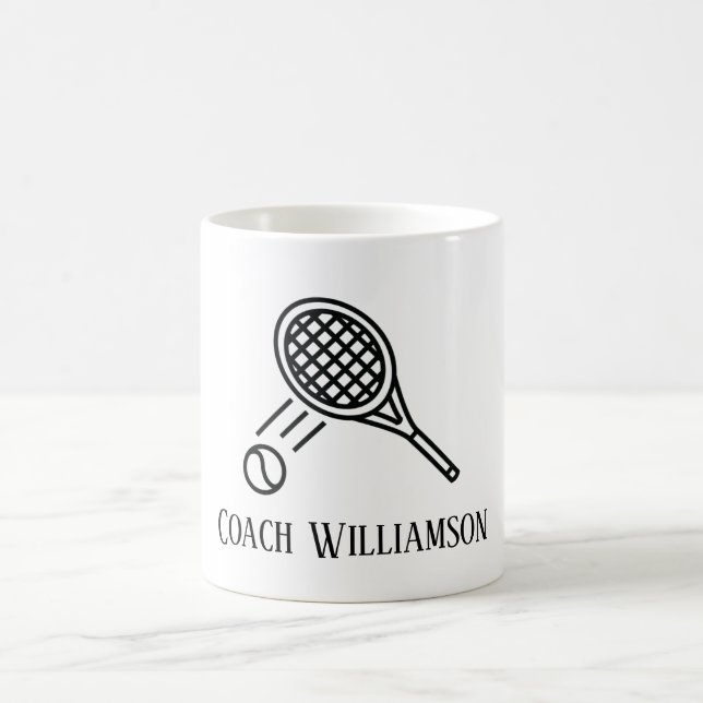 Mug Tennis Coach Nom Monogramme (Centre)