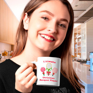 Mug Tennis de Noël, Paddleball, Joueur de Pickleball