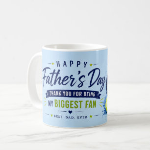 Mug Tennis Fête des Pères pour Papa Aquarelle Bleue