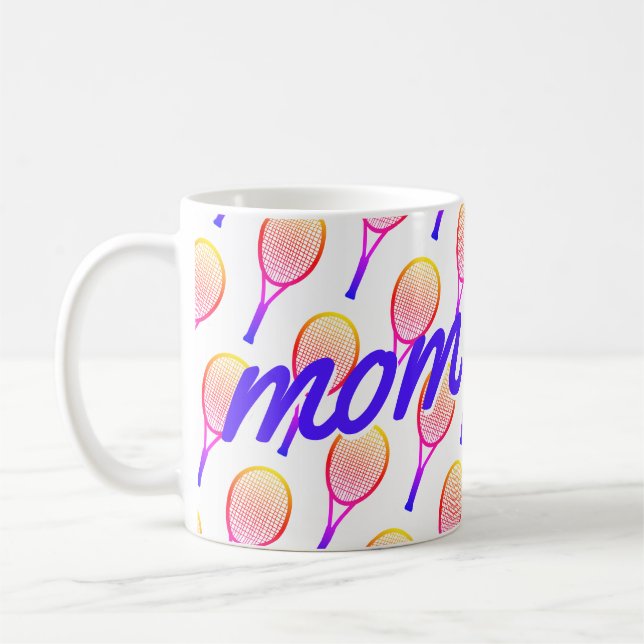 Mug Tennis Maman Fête des mères rose vif violet (Gauche)