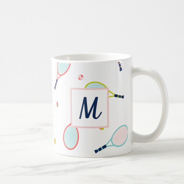 Mug Tennis Monogramme Sports Personnalisés (Droite)