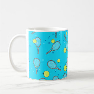 Mug Tennis Motif sans couture - Raquette & Ball on Blu